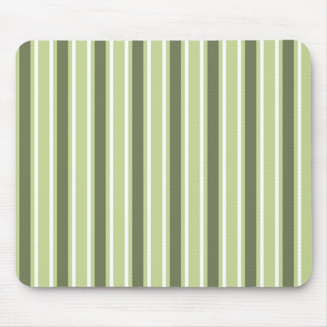 Olive and white candy stripes mouse mat (Front)