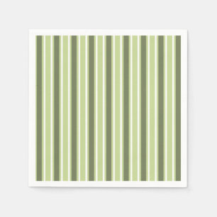 Olive and white candy stripes napkin