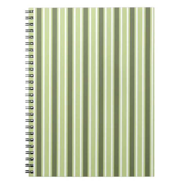 Olive and white candy stripes notebook (Front)