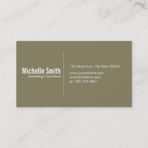 Olive background with Divider Line Business Card