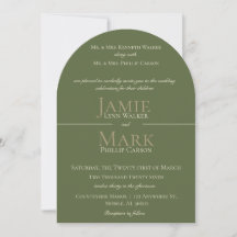 Olive & Beige Neutral Wedding Invitation