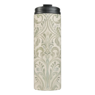 Olive Beige Swirl Repeat Design Thermal Tumbler