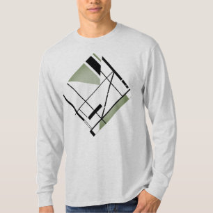 Olive Black Diagonal MCM Look Geometric Abstract T-Shirt