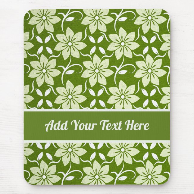 Olive Blossom Repeat Mouse Mat (Front)