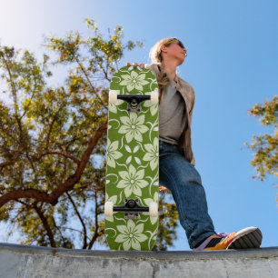 Olive Blossom Repeat Skateboard