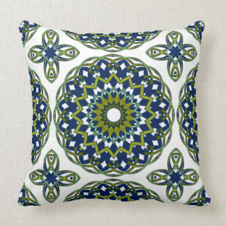 Olive-Blue Kaleidoheart Cushion