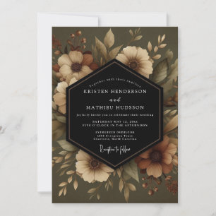 Olive Botanical Bloom Wedding Invitation