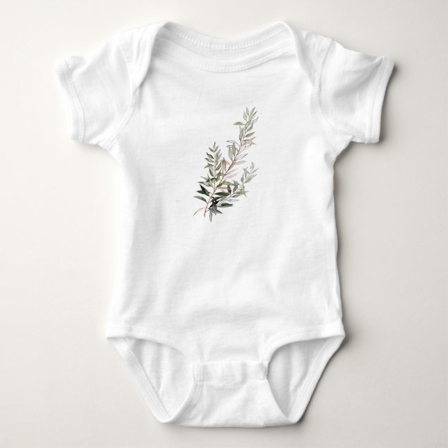 Olive branch baby bodysuit (Front)