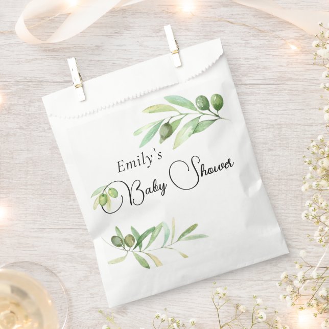 Olive branch Baby Shower  Favour Bags (Clipped)