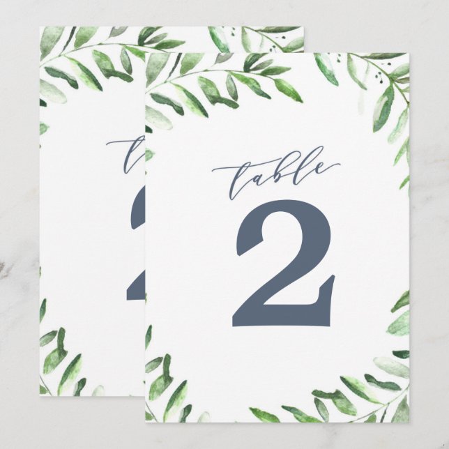 Olive Branch Boho Garden Table Number (Front/Back)