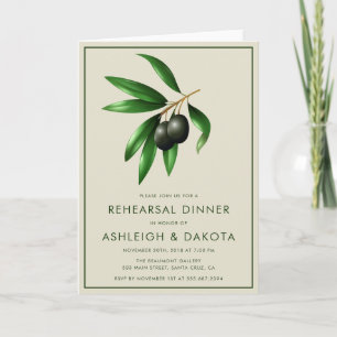 Olive Branch Botanical Rehearsal Dinner Invitation