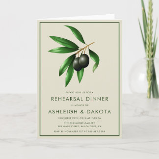 Olive Branch Botanical Rehearsal Dinner Invitation