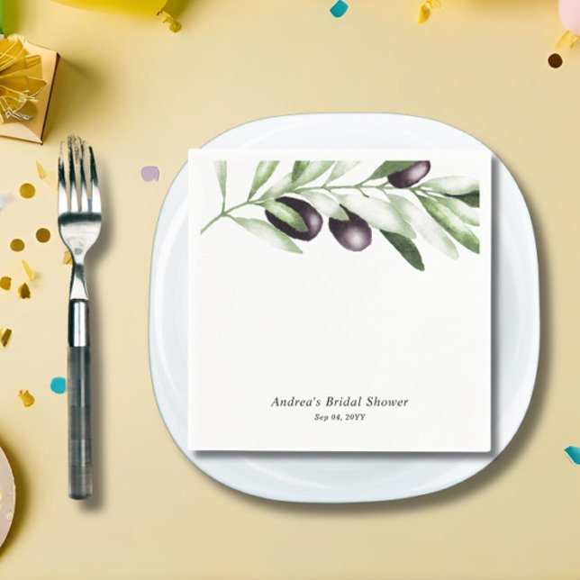 Olive Branch Bridal Shower  Napkin (Creator Uploaded)