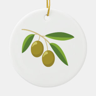Olive Branch Ceramic Tree Decoration