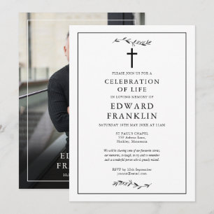 Olive Branch Christian Celebration Of Life Photo Invitation