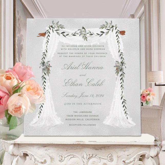 Olive Branch Chuppah Wedding Invitation (Creator Uploaded)