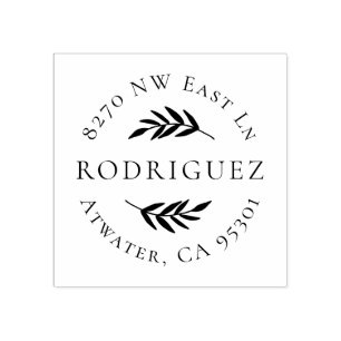 Olive Branch Circle Address Stamp