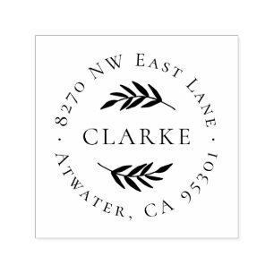 Olive Branch Circle Address Stamp