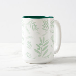 Olive Branch Coffee Mug – Botanical Two-Tone 