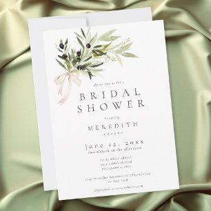 Olive Branch Elegant Minimal Bridal Shower Invitation