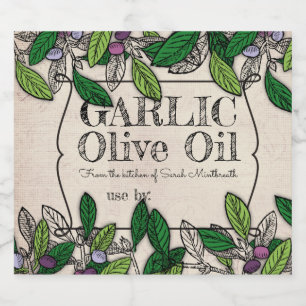 Olive branch flavoued olive oil home canning label