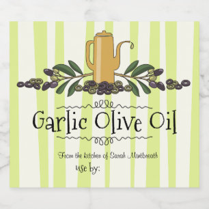 Olive branch flavoued olive oil home canning label