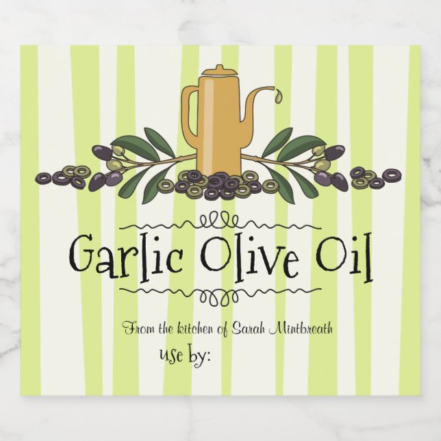 Olive branch flavoued olive oil home canning label (Single Label)