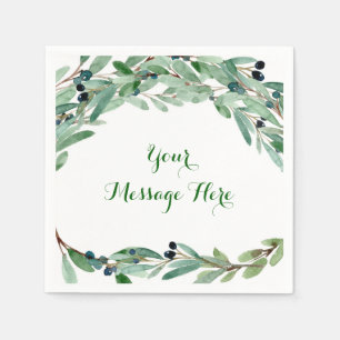 Olive Branch Floral Bridal Shower Napkin