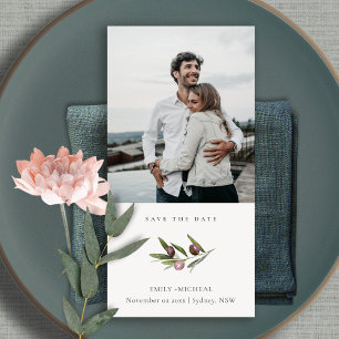 Olive Branch Foliage Save the Date Photo Card