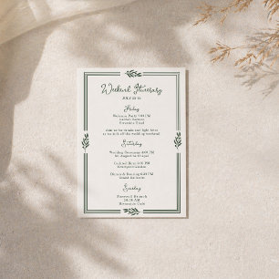 Olive Branch Garden Wedding Itinerary Card