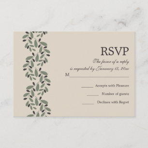 Olive branch garland wedding RSVP reply