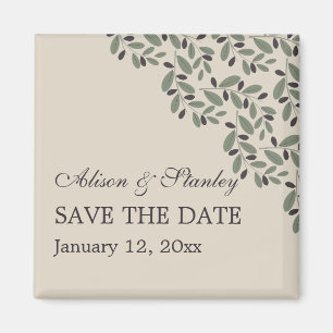 Olive branch garland wedding Save the Date Magnet