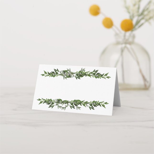 Olive Branch Greenery  Place Card (Front)