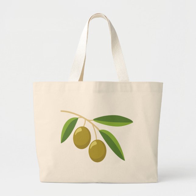Olive Branch Large Tote Bag (Front)