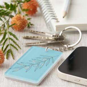 Olive Branch Leaf Key Ring