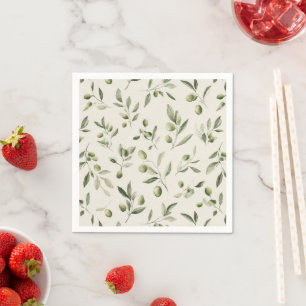 Olive Branch Mediterranean Pattern  Napkin
