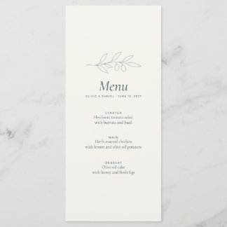 Olive Branch Minimalist Wedding Dinner Menu
