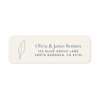 Olive Branch Minimalist Wedding Return Address
