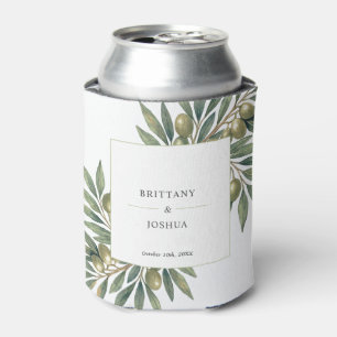 Olive Branch Modern Mediterranean Wedding Can Cooler