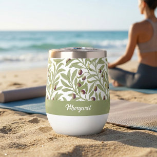 Olive Branch Name Monogram Sage Green