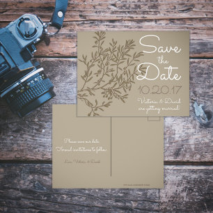 Olive Branch Save the Date Announcement Postcard