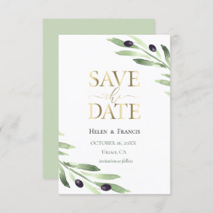 olive branch save the date invitation