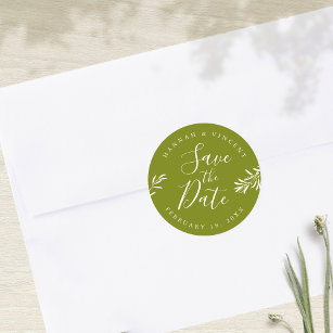 Olive Branch Save the Date Sticker