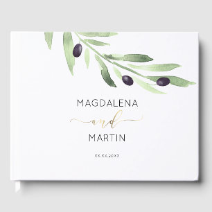 olive branch wedding guest book