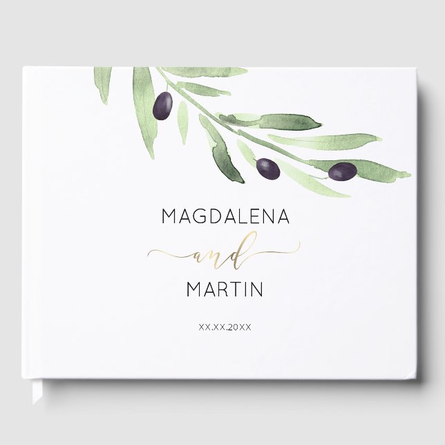 olive branch wedding guest book (Front)