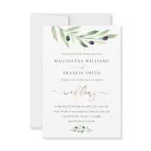 olive branch wedding invitation
