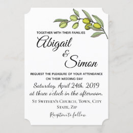 Olive Branch. Wedding Invitation. Invitation