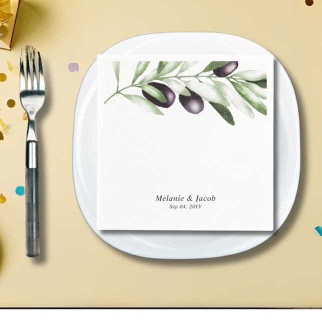 Olive Branch Wedding  Napkin (Creator Uploaded)