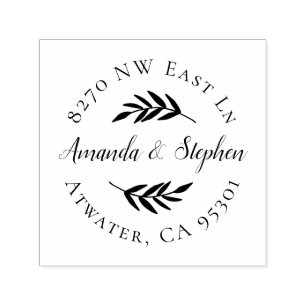 Olive Branch Wedding Return Address Stamp