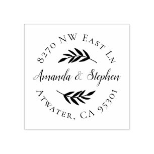Olive Branch Wedding Return Address Stamp